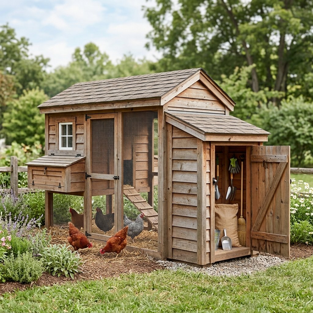 30 Chicken Coop Ideas for Every Backyard and Budget 26 Chicken Coop Idea with Storage Space