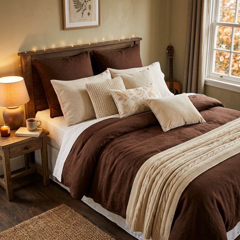 30 Fall Bedroom Ideas That Bring Cozy Autumn Vibes Into Your Space 29 Chocolate Brown Bedding Ideas
