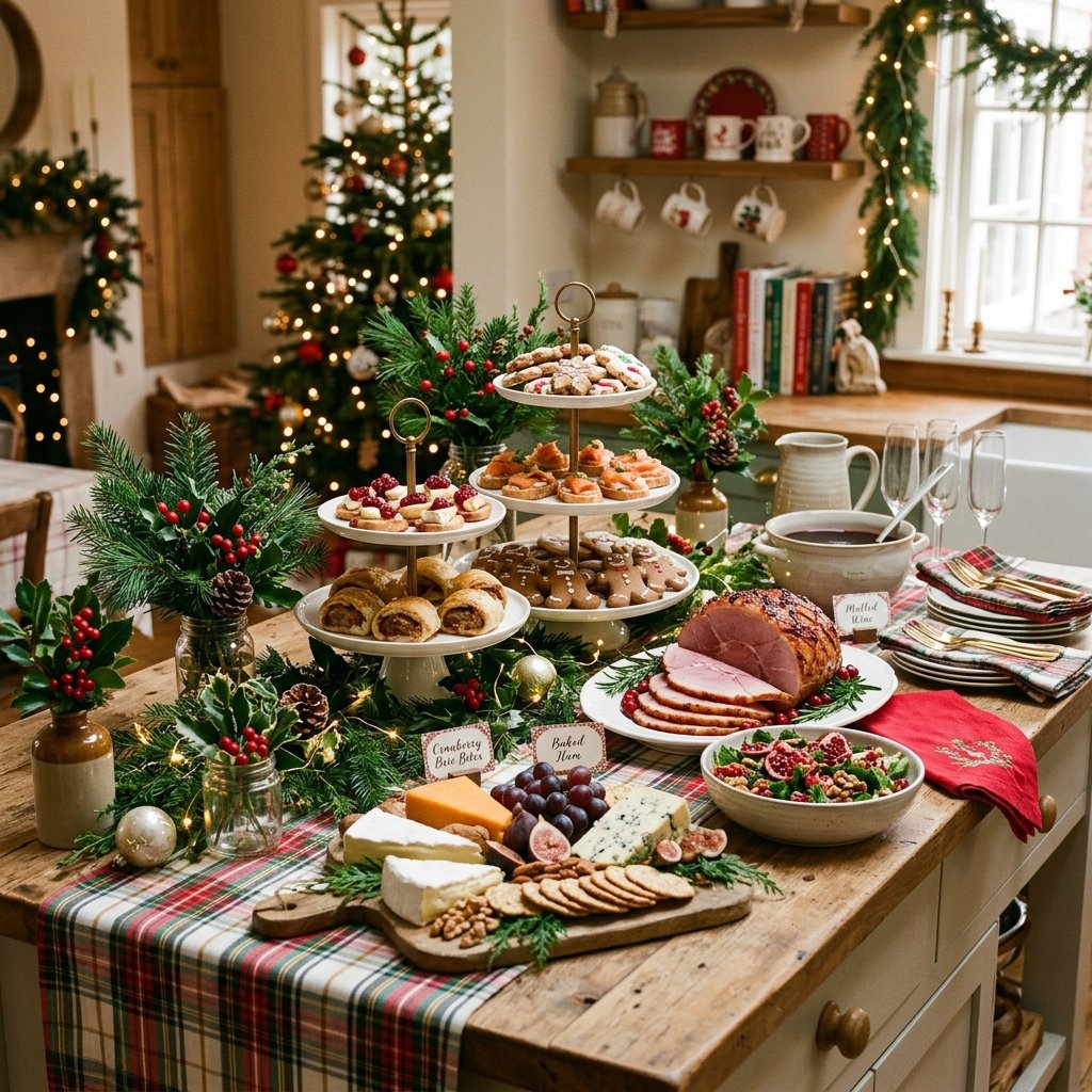 30 Christmas Kitchen Decor Ideas That Feel Warm and Magical 30 Christmas Kitchen Buffet Table Ideas