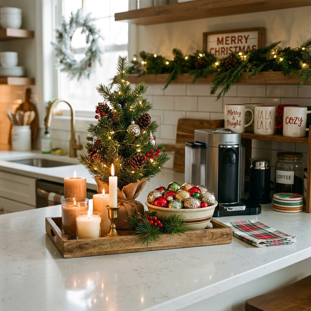 30 Christmas Kitchen Decor Ideas That Feel Warm and Magical 13 Christmas Kitchen Countertop Decor Ideas
