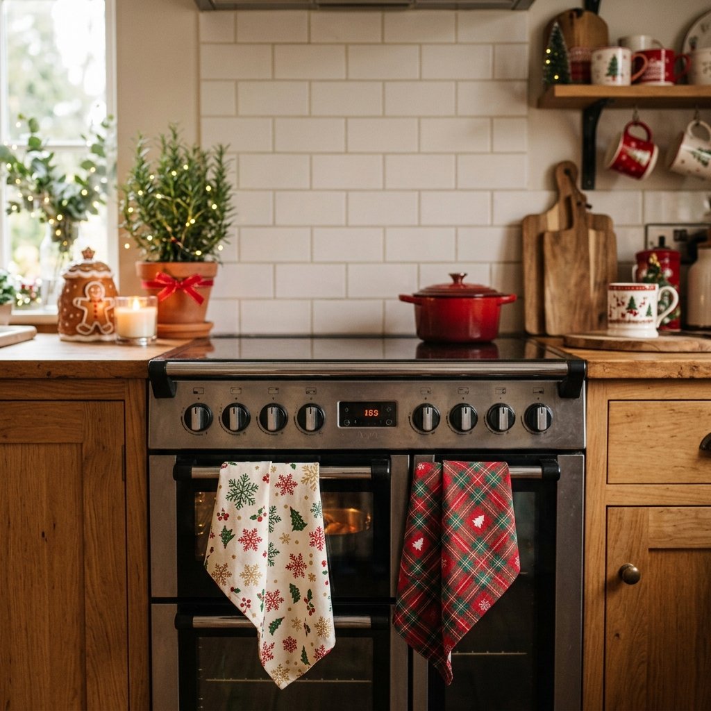 30 Christmas Kitchen Decor Ideas That Feel Warm and Magical 23 Christmas Kitchen Dish Towel Ideas