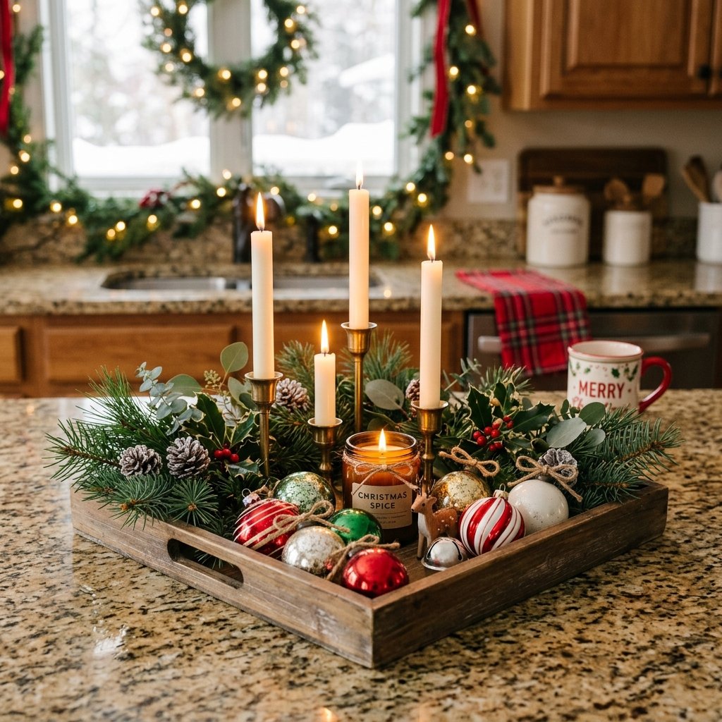 30 Christmas Kitchen Decor Ideas That Feel Warm and Magical 25 Christmas Kitchen Tray Decor Ideas