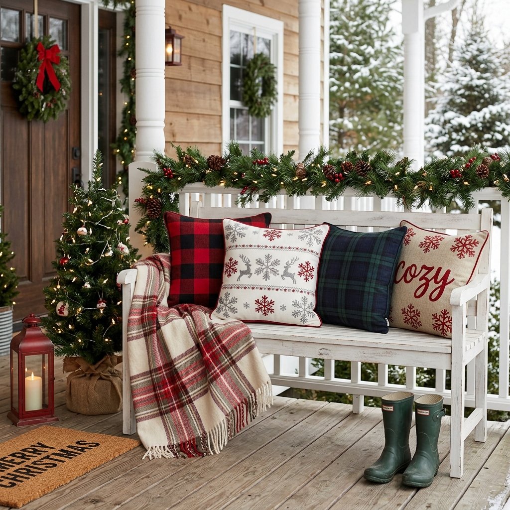 30 Modern Front Porch Christmas Decor Ideas: to Elevate Your Holiday Home 18 Christmas Porch Pillow Ideas