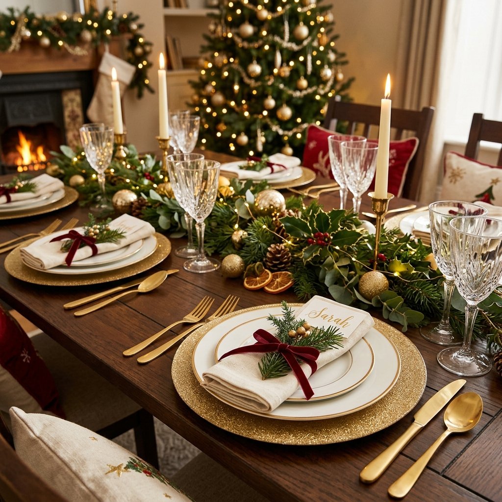 30 Christmas Table Decor Ideas to Make Your Holiday Table Shine 5 Christmas Table Decor with Gold Accents Ideas