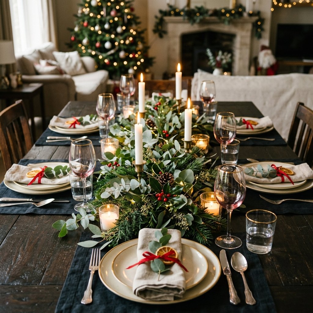 30 Christmas Table Decor Ideas to Make Your Holiday Table Shine 2 Christmas Table Decor Ideas with Fresh Greenery