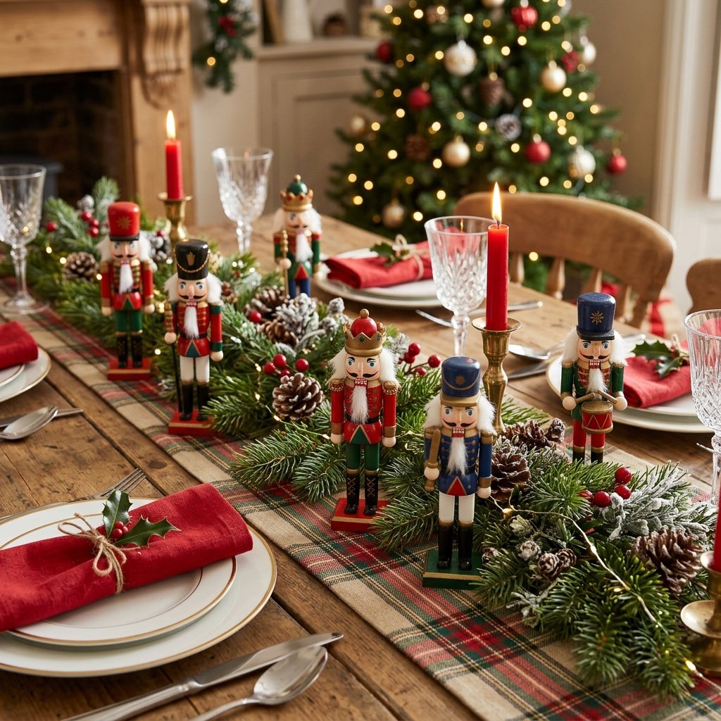 30 Christmas Table Decor Ideas to Make Your Holiday Table Shine 29 Christmas Table Decor with Nutcracker Accents Ideas