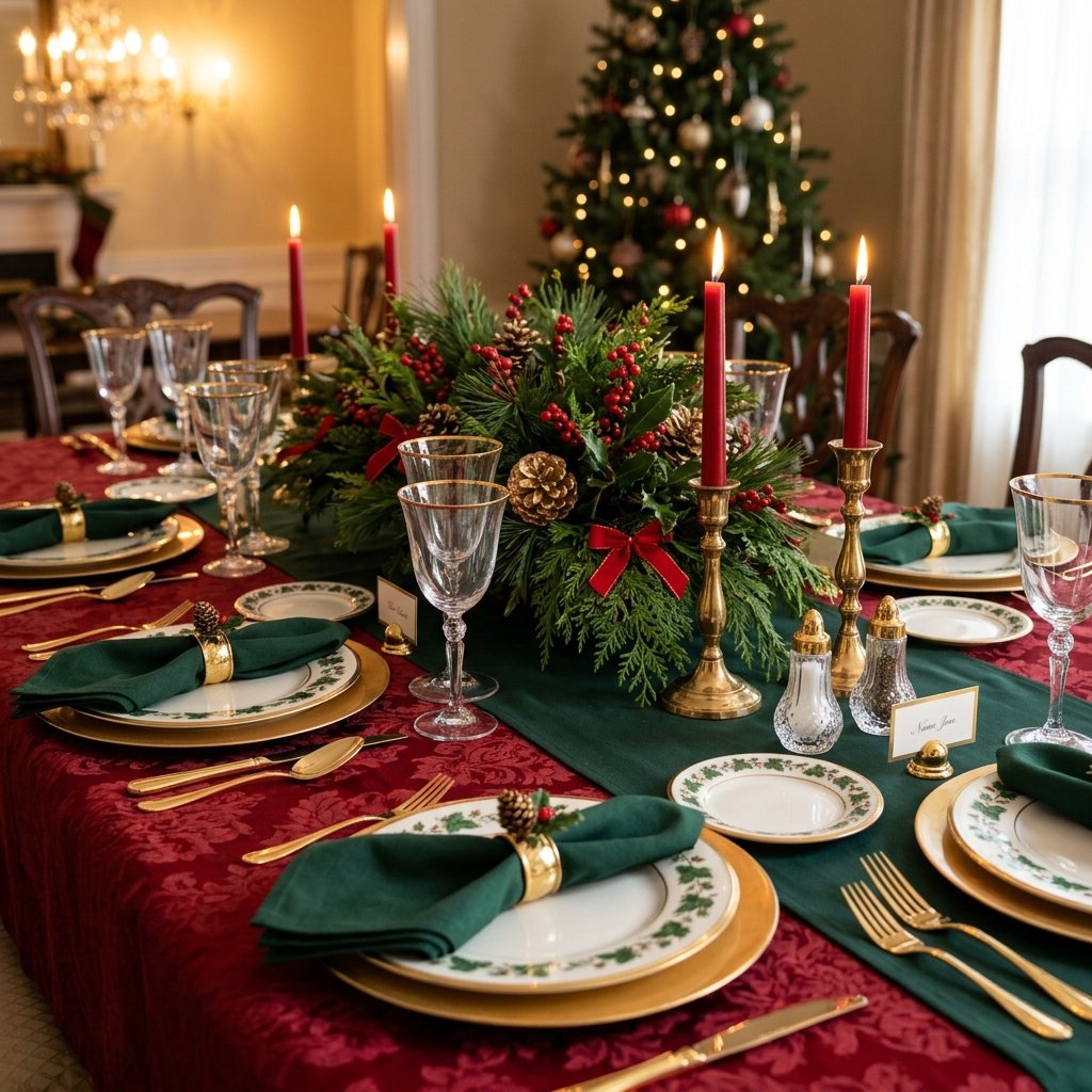 30 Christmas Table Decor Ideas to Make Your Holiday Table Shine 24 Christmas Table Decor Ideas for Traditional Style