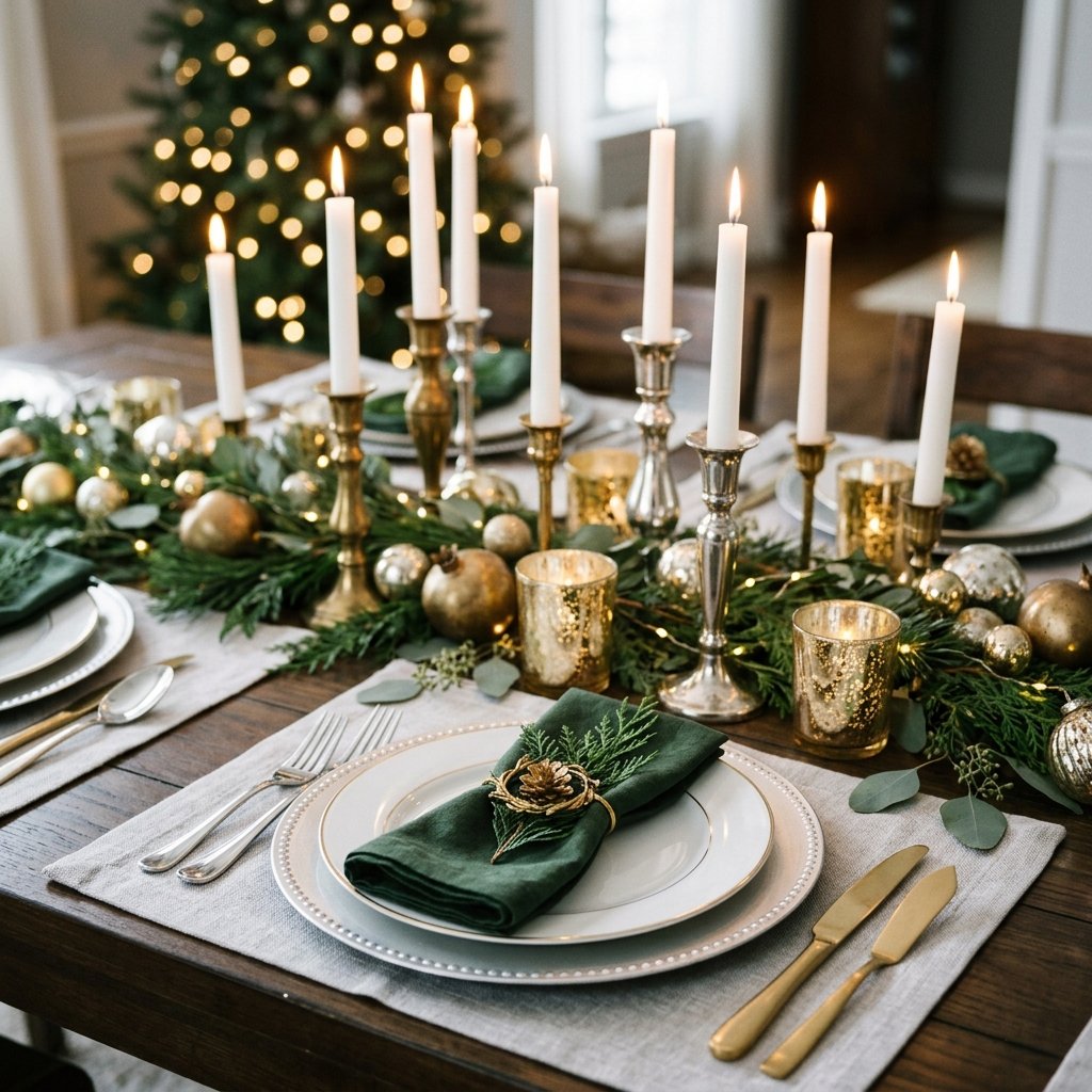 30 Christmas Table Decor Ideas to Make Your Holiday Table Shine 18 Christmas Table Decor Ideas with Mixed Metals