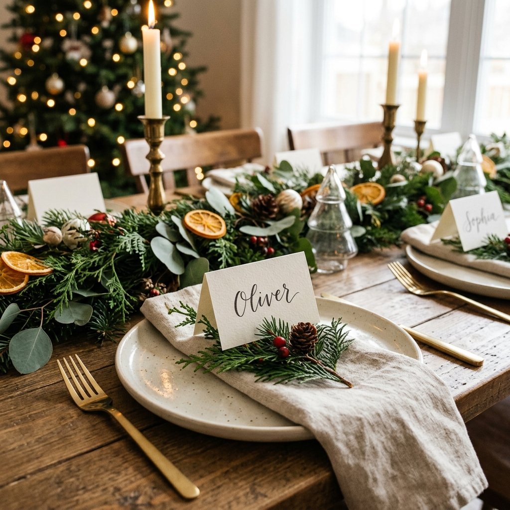 30 Christmas Table Decor Ideas to Make Your Holiday Table Shine 16 Christmas Table Decor Ideas with Place Cards