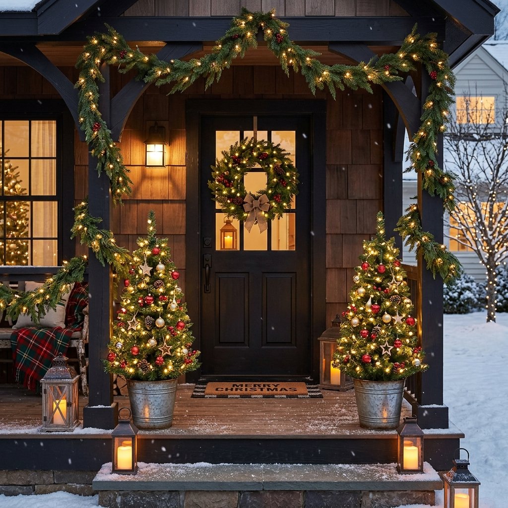 30 Modern Front Porch Christmas Decor Ideas: to Elevate Your Holiday Home 21 Christmas Tree Porch Ideas