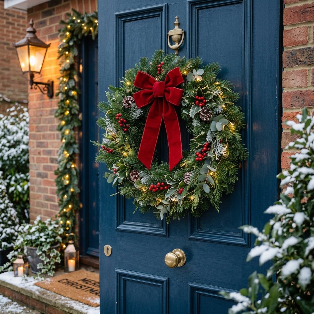 30 Modern Front Porch Christmas Decor Ideas: to Elevate Your Holiday Home 10 Christmas Wreath Door Ideas
