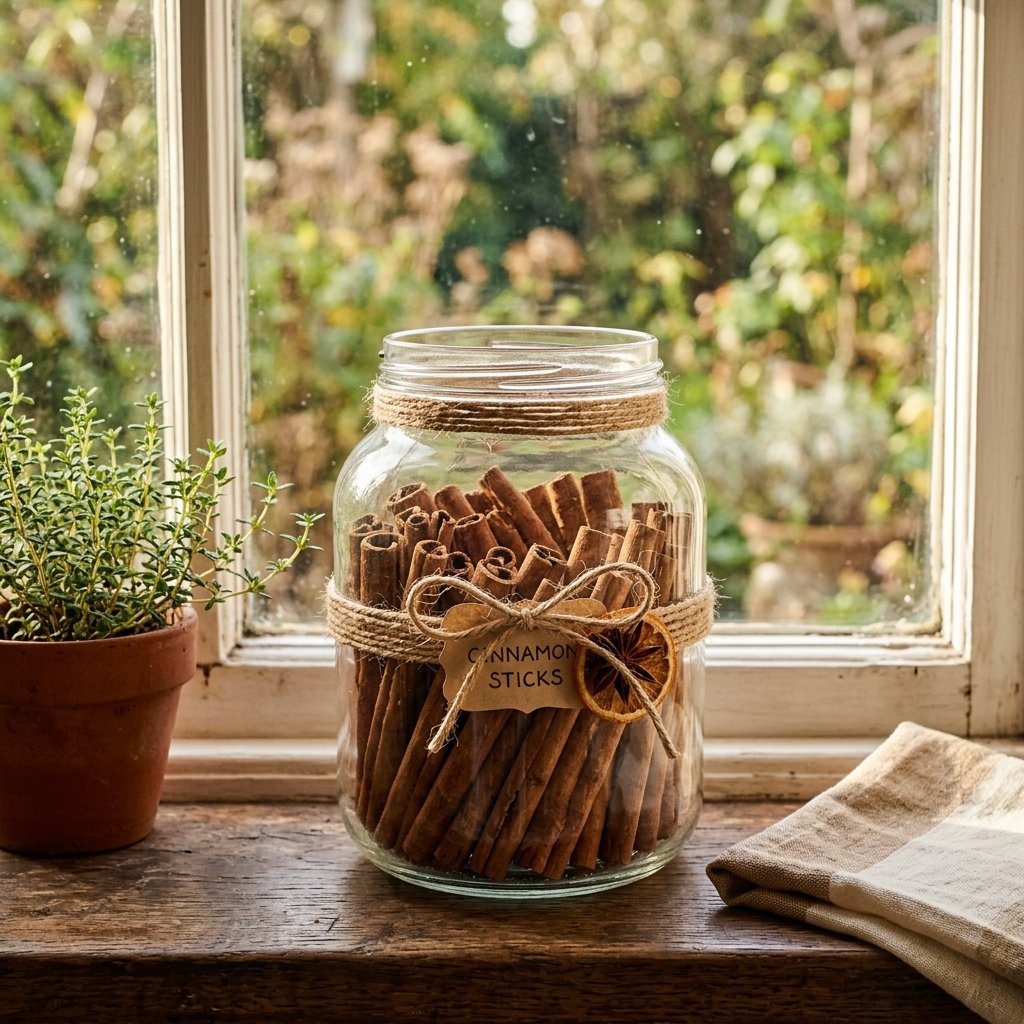 30 Fall Kitchen Window Decor Ideas That Feel Cozy & Bright 16 Cinnamon Stick Window Jar Ideas