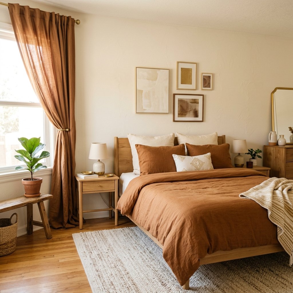 30 Fall Bedroom Aesthetic Ideas: That Feel Warm,Cozy & Effortless 13 Cinnamon Toned Bedroom Ideas