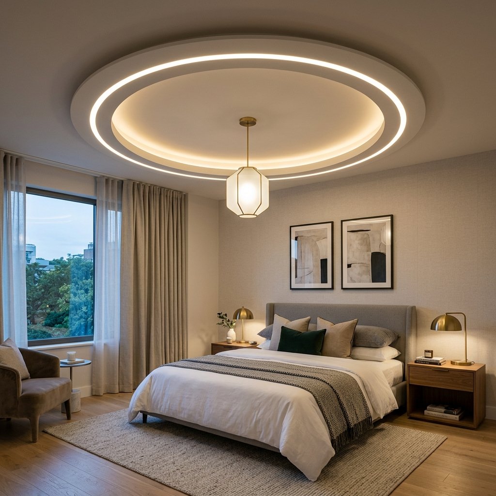 30 Bedroom Fall Ceiling Designs Ideas: for Modern and Cozy Spaces 7 Circular Fall Ceiling Ideas