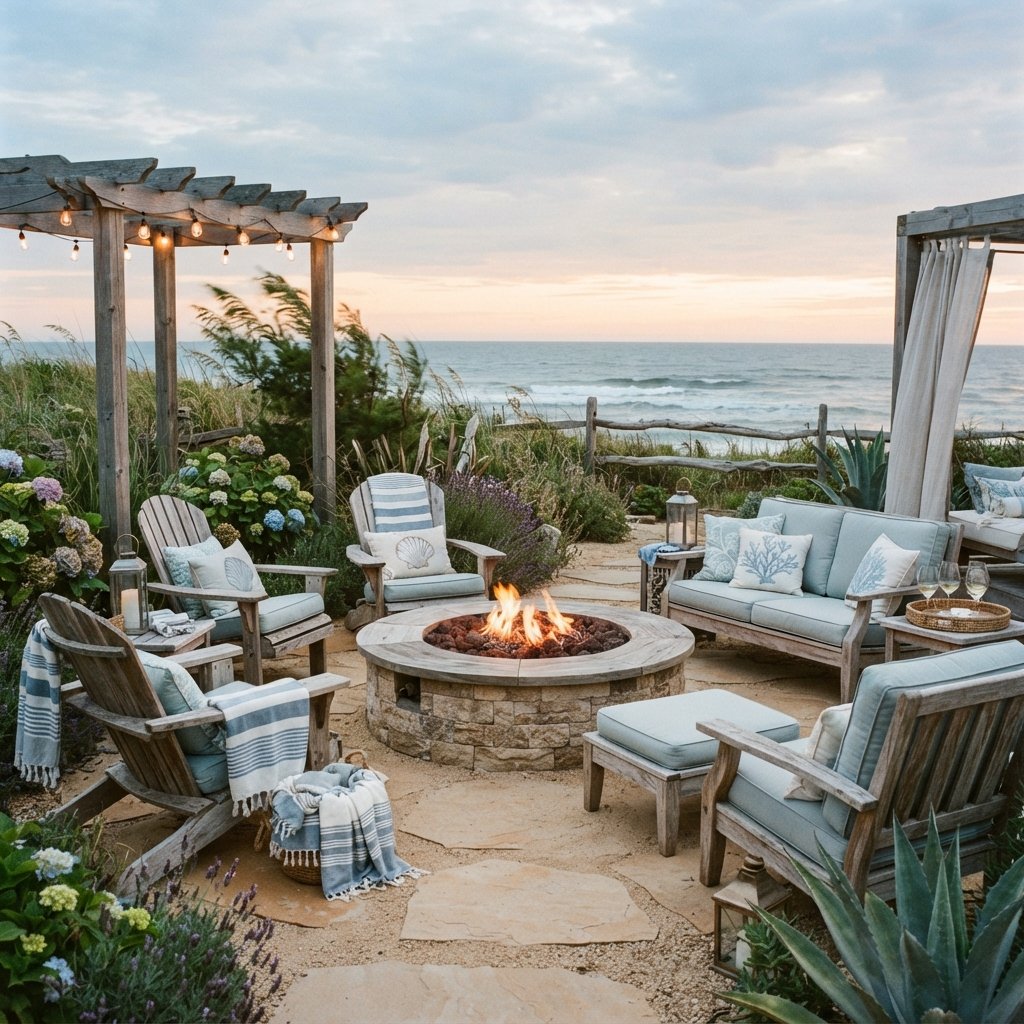 30 Backyard Fire Pit Ideas to Transform Your Outdoor Space 17 Coastal Themed Backyard Fire Pit Ideas