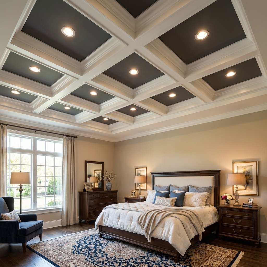 30 Bedroom Fall Ceiling Designs Ideas: for Modern and Cozy Spaces 26 Coffered Ceiling Ideas