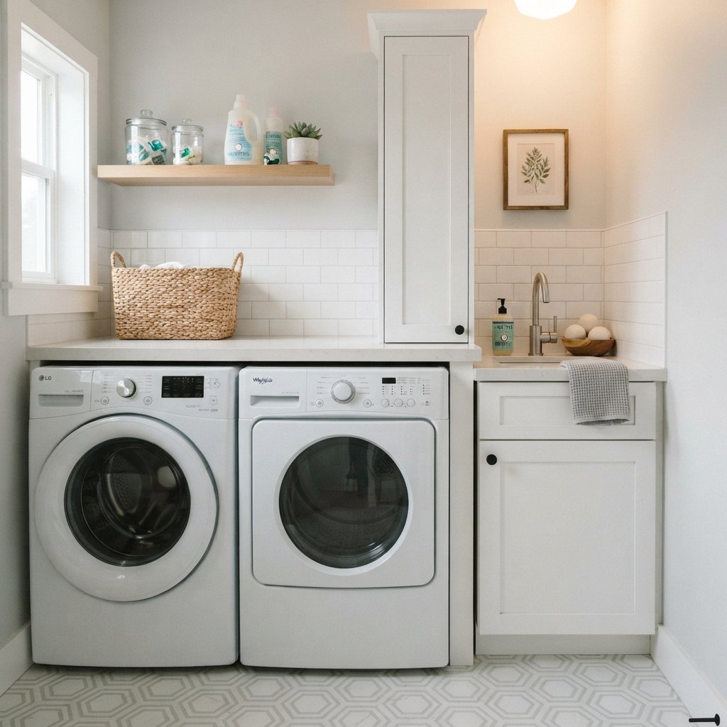 30 Tiny Laundry Room Ideas That Make Small Spaces Look Stylish & Functional 14 Laundry Room Cabinet Ideas