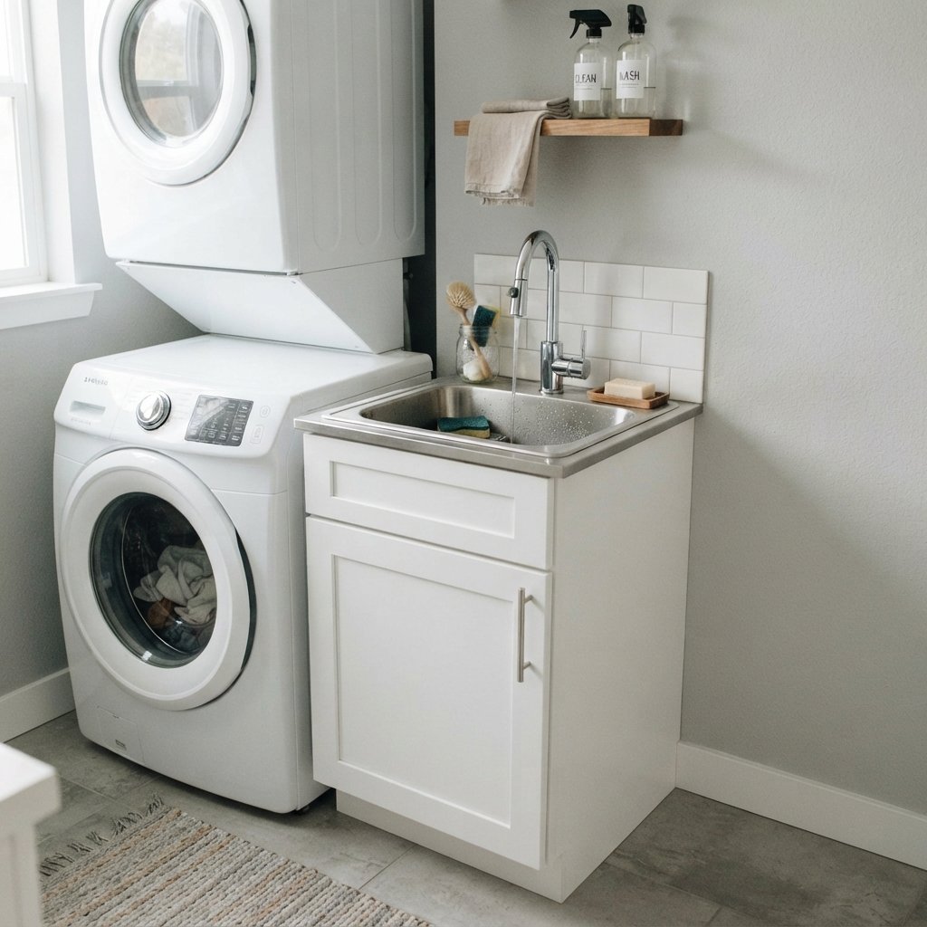 30 Tiny Laundry Room Ideas: That Prove Small Spaces Can Shine 13 Compact Utility Sink Tiny Laundry Room Ideas