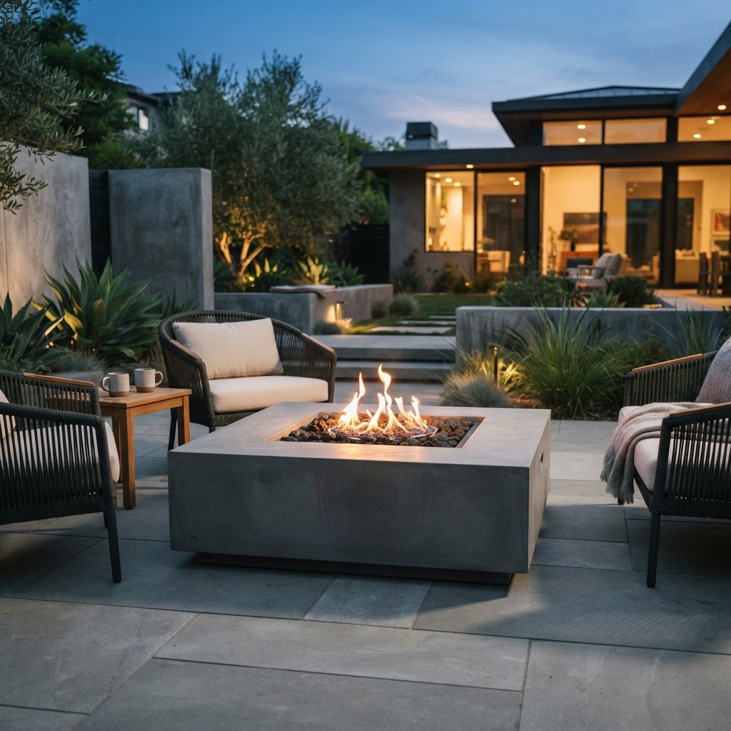 30 Backyard Fire Pit Ideas to Transform Your Outdoor Space 5 Modern Concrete Backyard Fire Pit Ideas