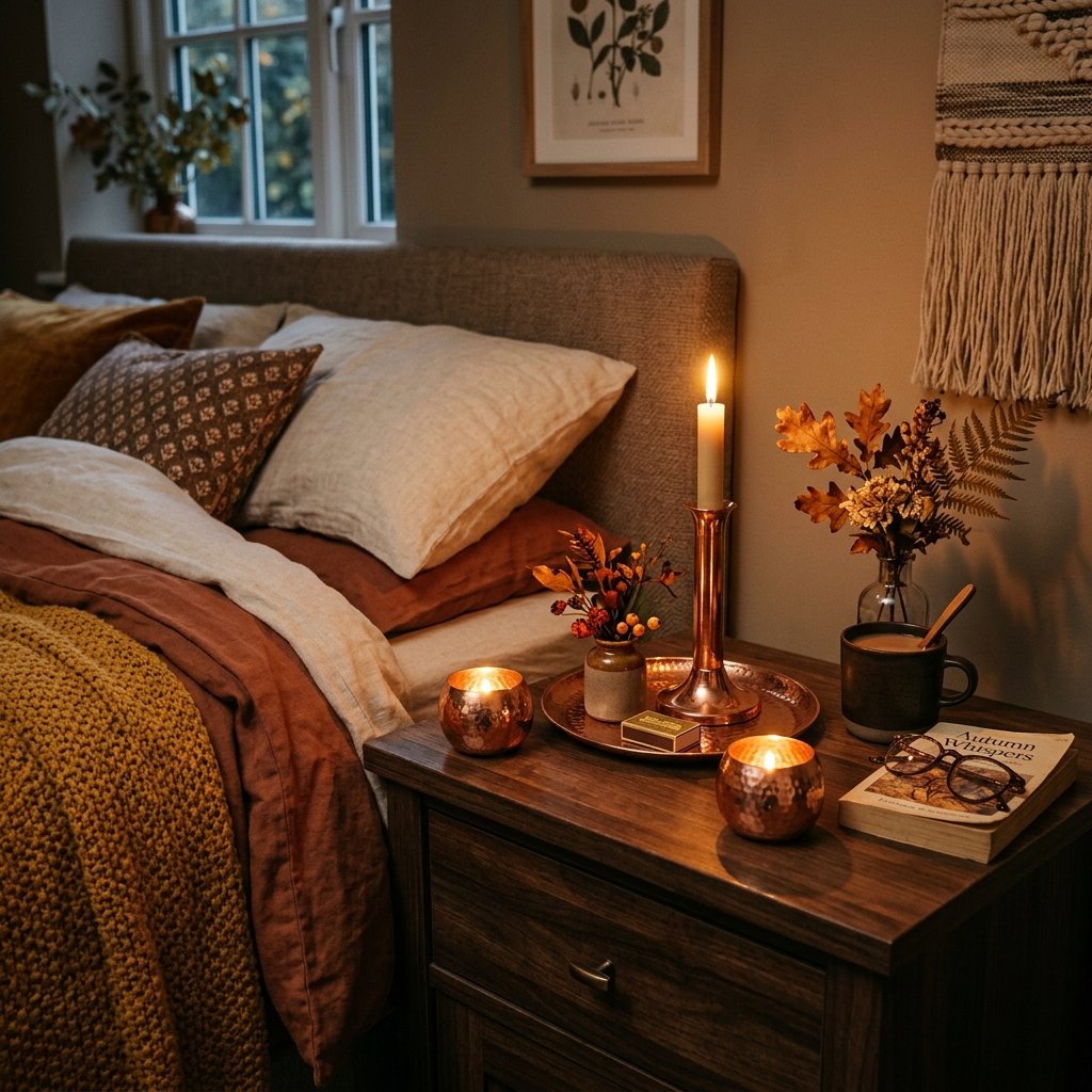 30 Fall Bedroom Ideas That Bring Cozy Autumn Vibes Into Your Space 21 Copper Accent Decor Ideas
