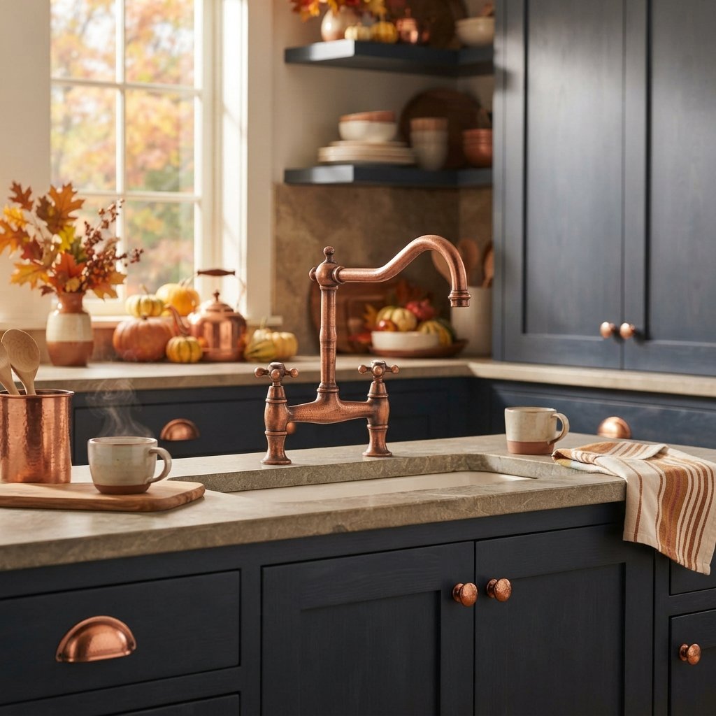 30 Fall Kitchen Ideas: To Warm Up Your Space This Season 5 Copper Kitchen Fixture Fall Kitchen