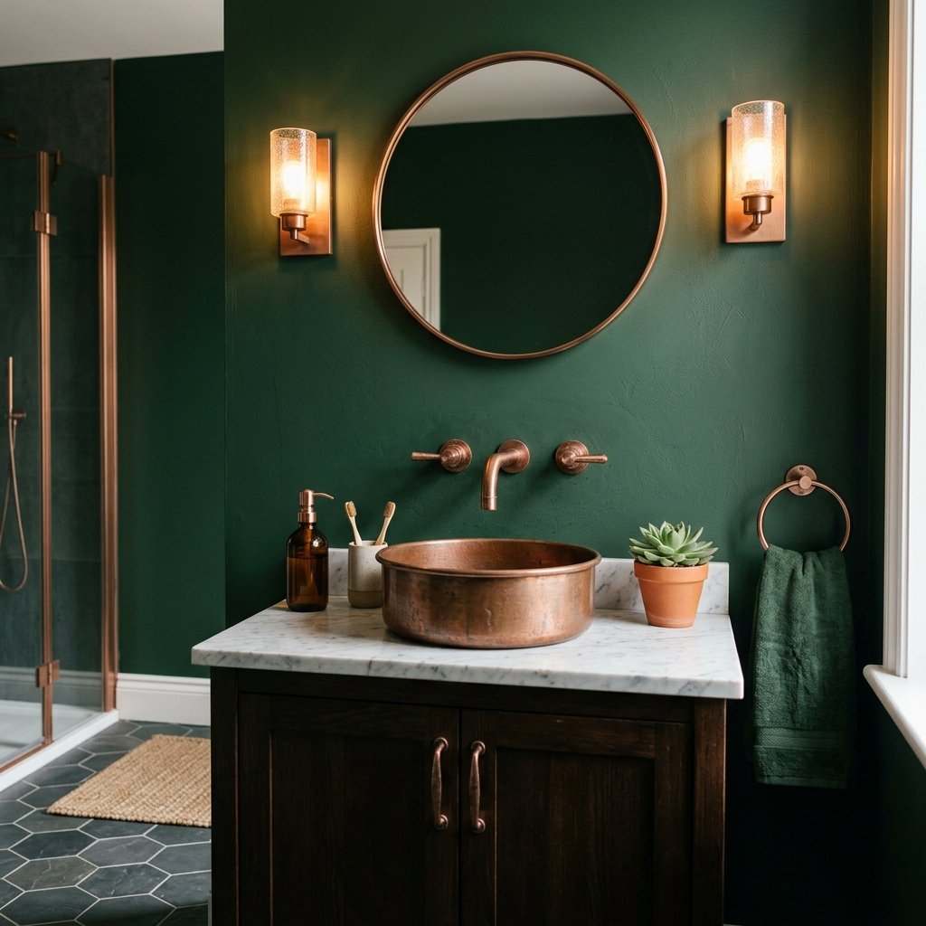 Fall Bathroom Bloxburg Ideas: 30 Cozy Autumn Inspiration Picks 12 Copper Fixture Bathroom Ideas