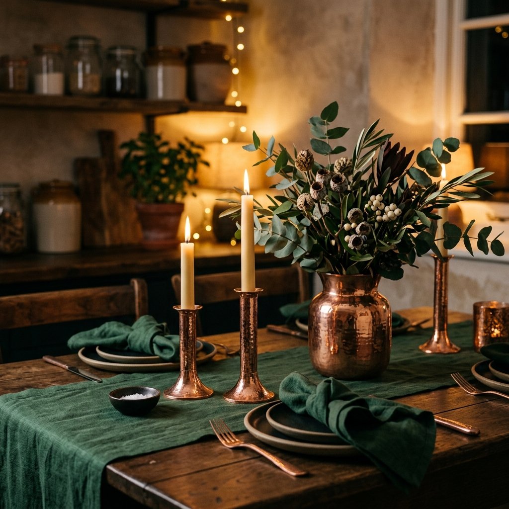 30 Fall Kitchen Table Decor Ideas: You'll Want to Copy 21 Copper Accent Table Styling Fall Kitchen Table Decor