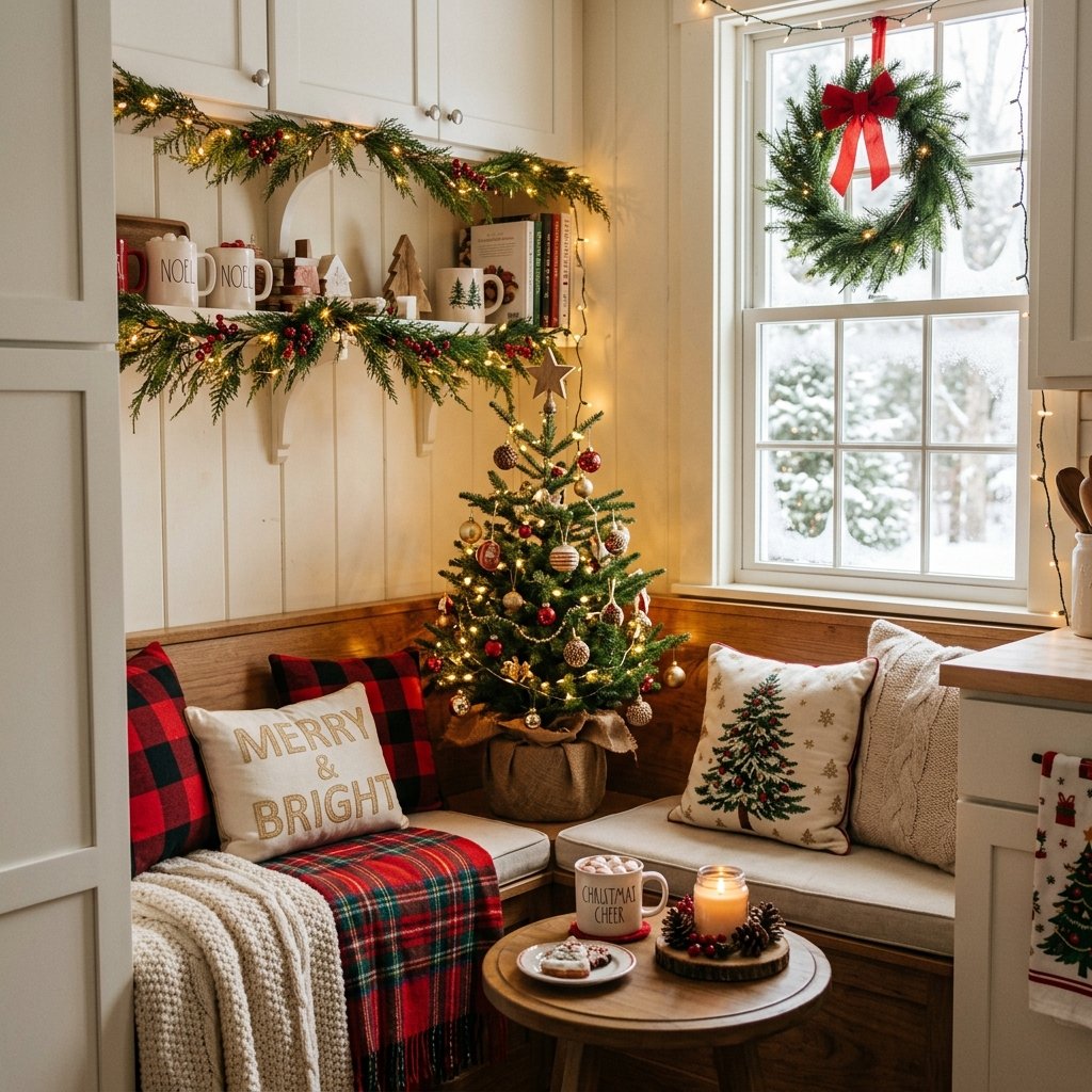 30 Christmas Kitchen Decor Ideas That Feel Warm and Magical 31 Cozy Christmas Kitchen Nook Decor Ideas