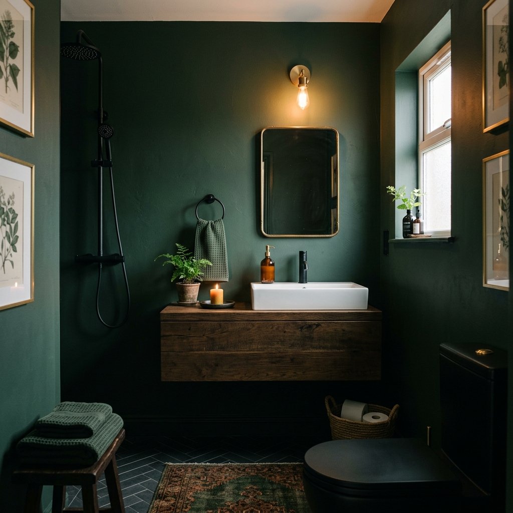 30 Green Bathroom Ideas That Bring Calm and Character to Any Space 4 Dark Green Bathroom Ideas