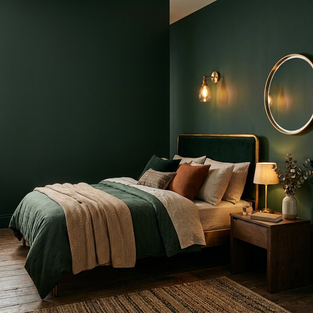 30 Green Bedroom Ideas That Bring Calm and Character 7 Dark Green Bedroom Ideas