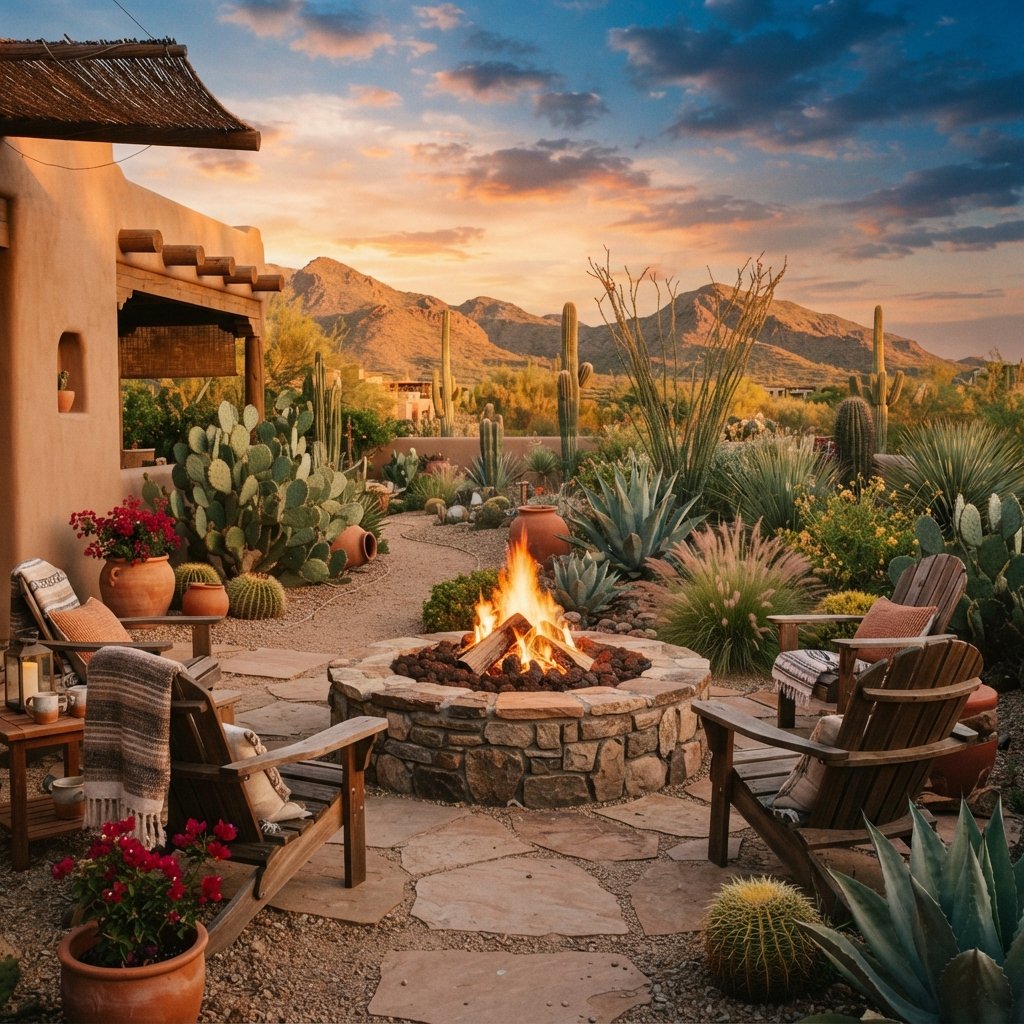 30 Backyard Fire Pit Ideas to Transform Your Outdoor Space 28 Desert Landscape Fire Pit Idea