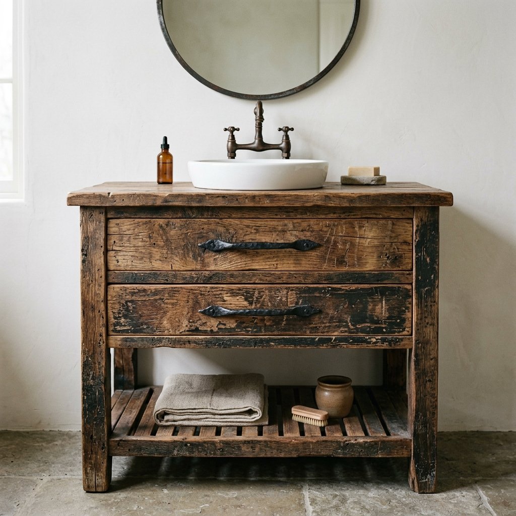 30 Stunning Farmhouse Bathroom Ideas to Create a Cozy Luxury Retreat 13 Distressed Wood Ideas