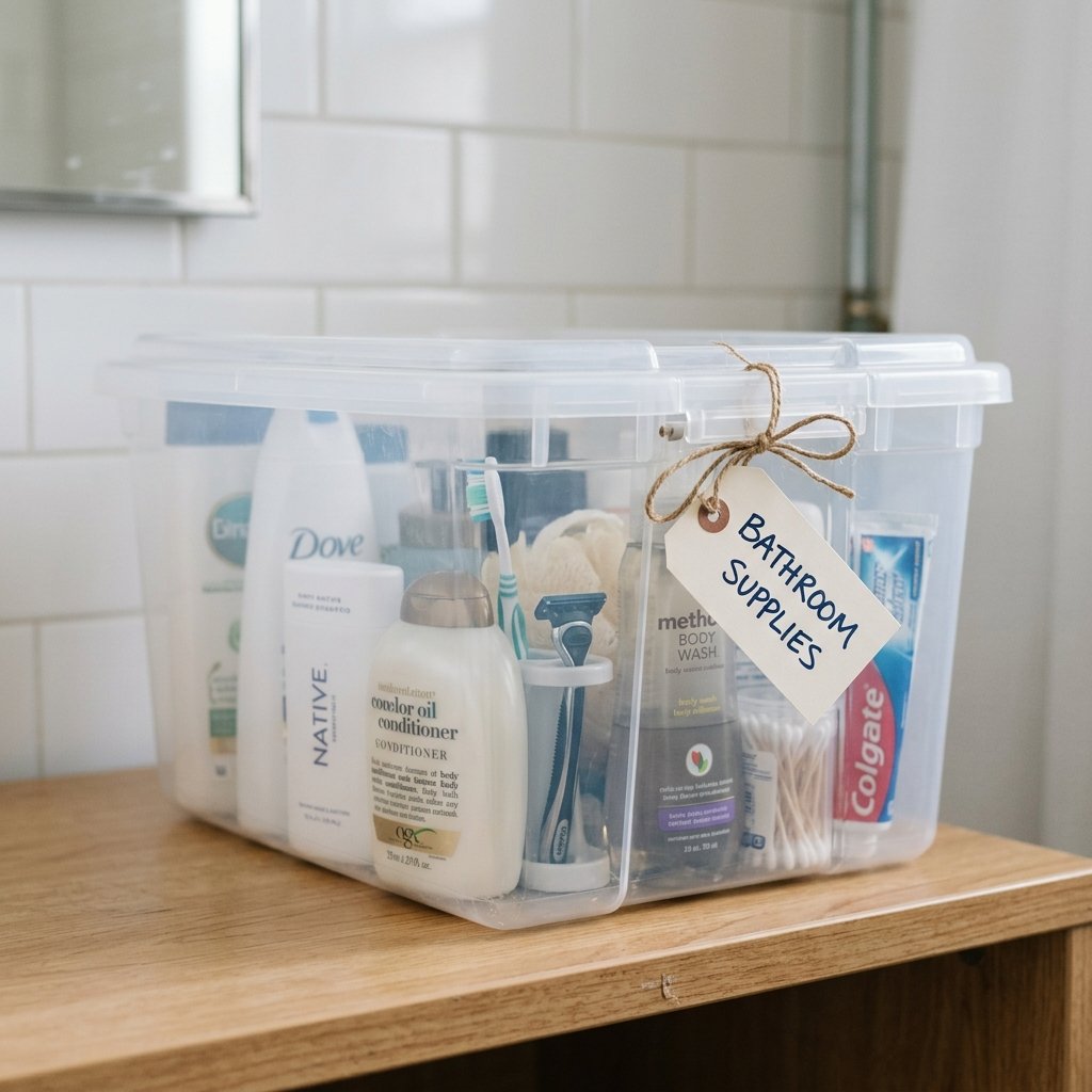 30 Dorm Bathroom Ideas to Make Shared Spaces Feel Like Home 15 Dorm Bathroom Ideas Labeling