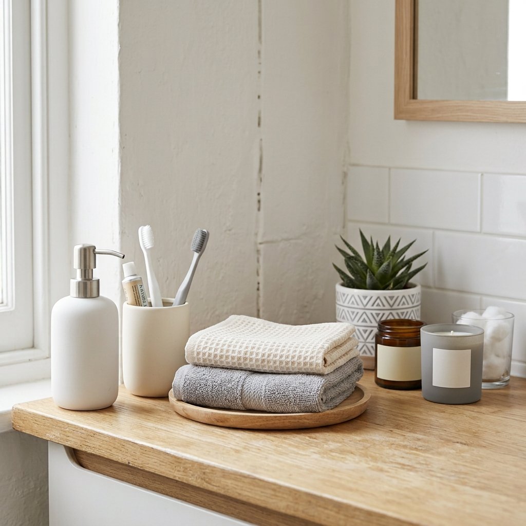 30 Dorm Bathroom Ideas to Make Shared Spaces Feel Like Home 12 Dorm Bathroom Ideas Neutral Palette
