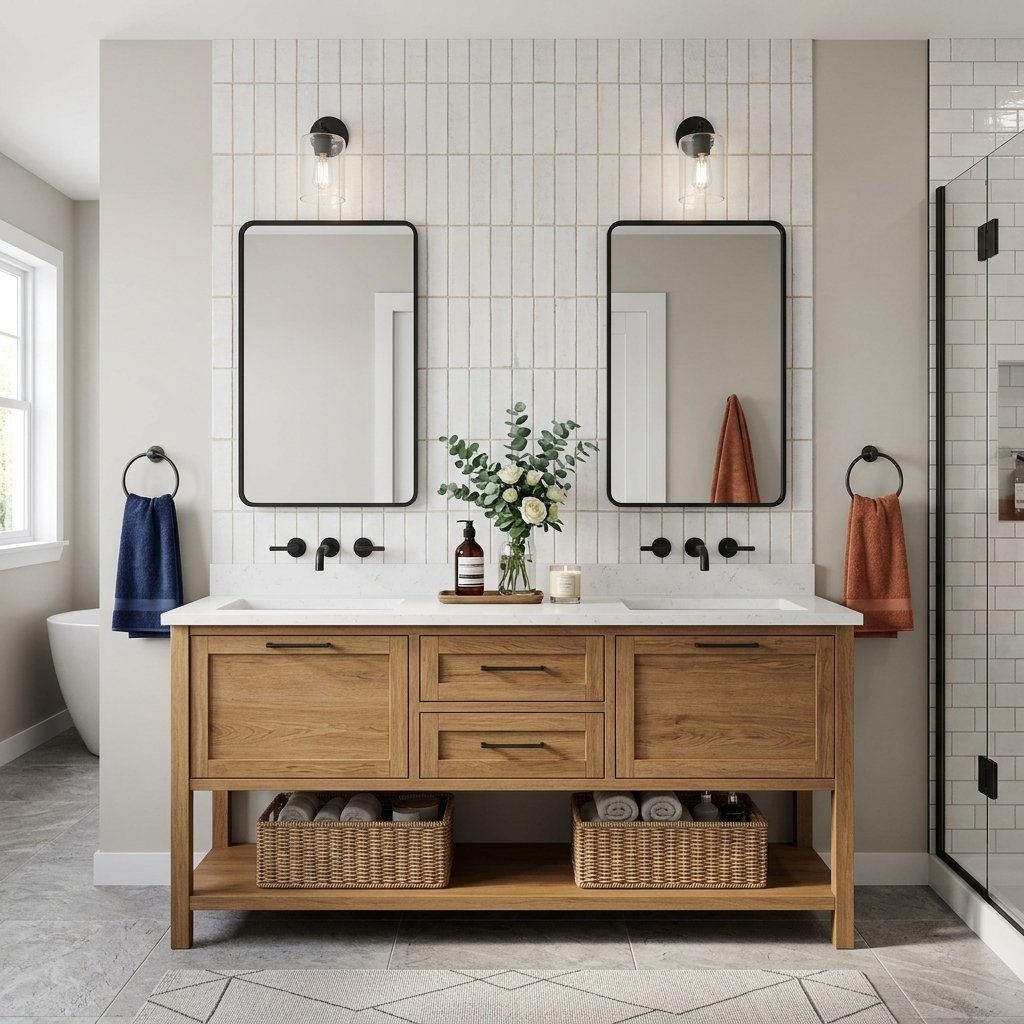 30 Dreamy Bloxburg Bathroom Ideas for Aesthetic House Builds 15 Double Vanity Bloxburg Bathroom Ideas