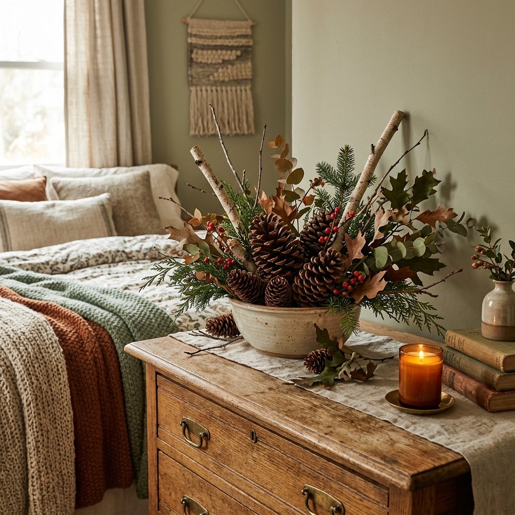30 Aesthetic Fall Bedroom Ideas for a Cozy Autumn Vibe 12 Nature Inspired Centerpiece Ideas