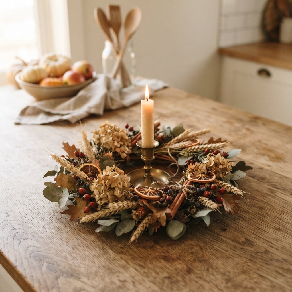 30 Fall Kitchen Island Decor Ideas: To Warm Up Your Home This Season 28 Autumn Wreath Accent Ideas