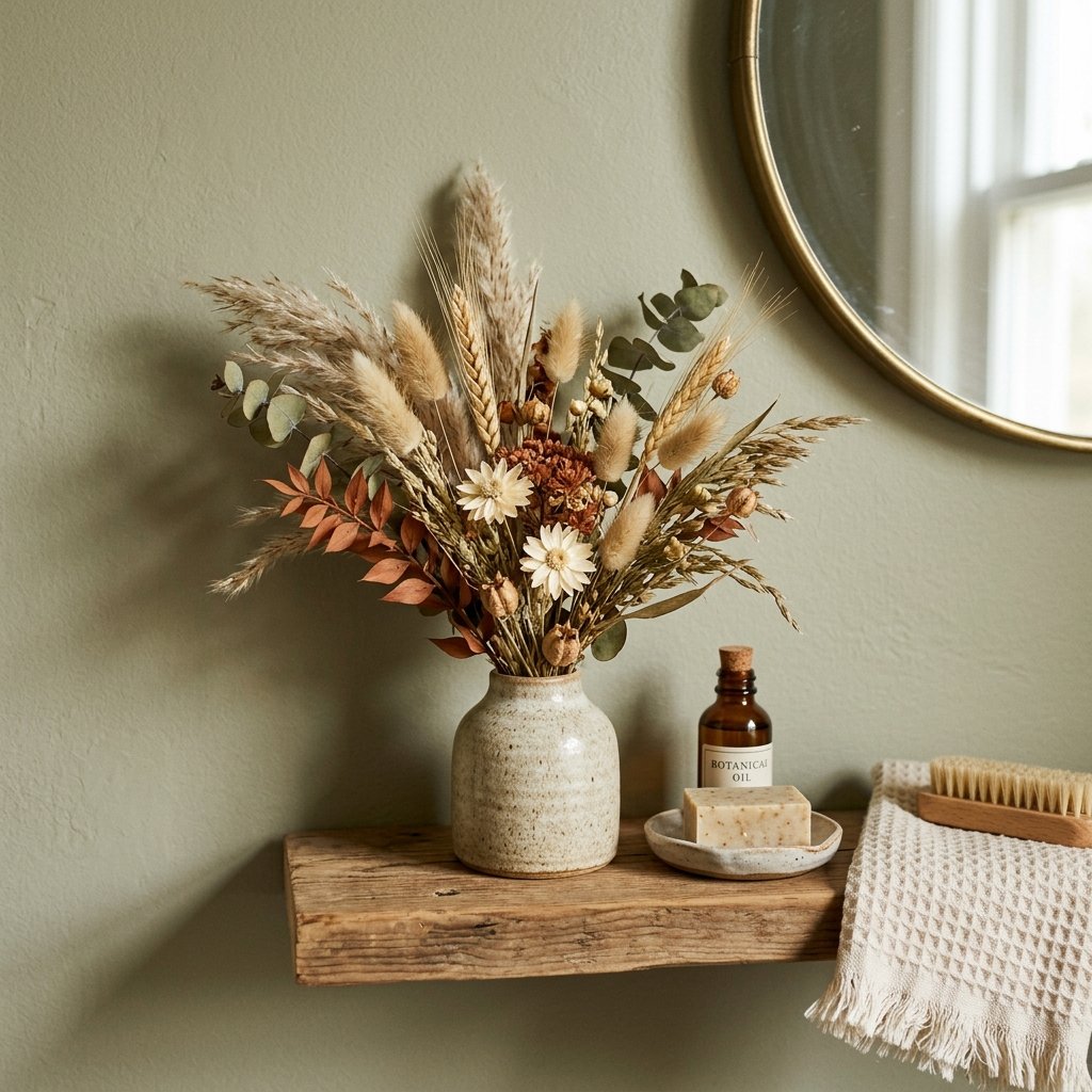 30 Fall Bathroom Decor Ideas Small Bathroom, Big Fall Vibes 10 Dried Floral Arrangement Ideas