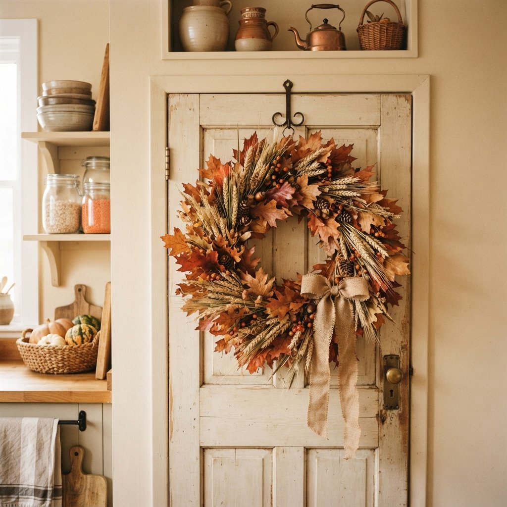 30 Fall Kitchen Ideas: To Warm Up Your Space This Season 6 Autumn Wreath Display Fall Kitchen
