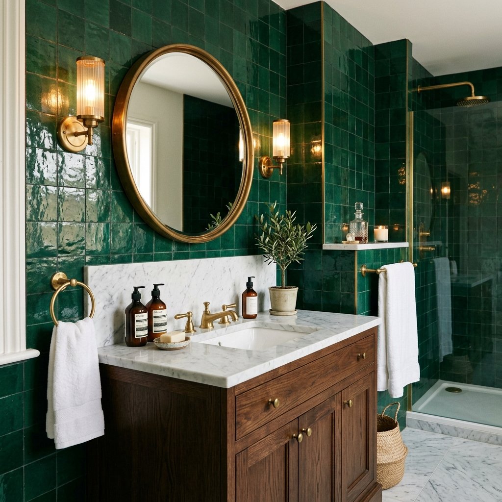30 Green Bathroom Ideas That Bring Calm and Character to Any Space 3 Emerald Green Bathroom Ideas