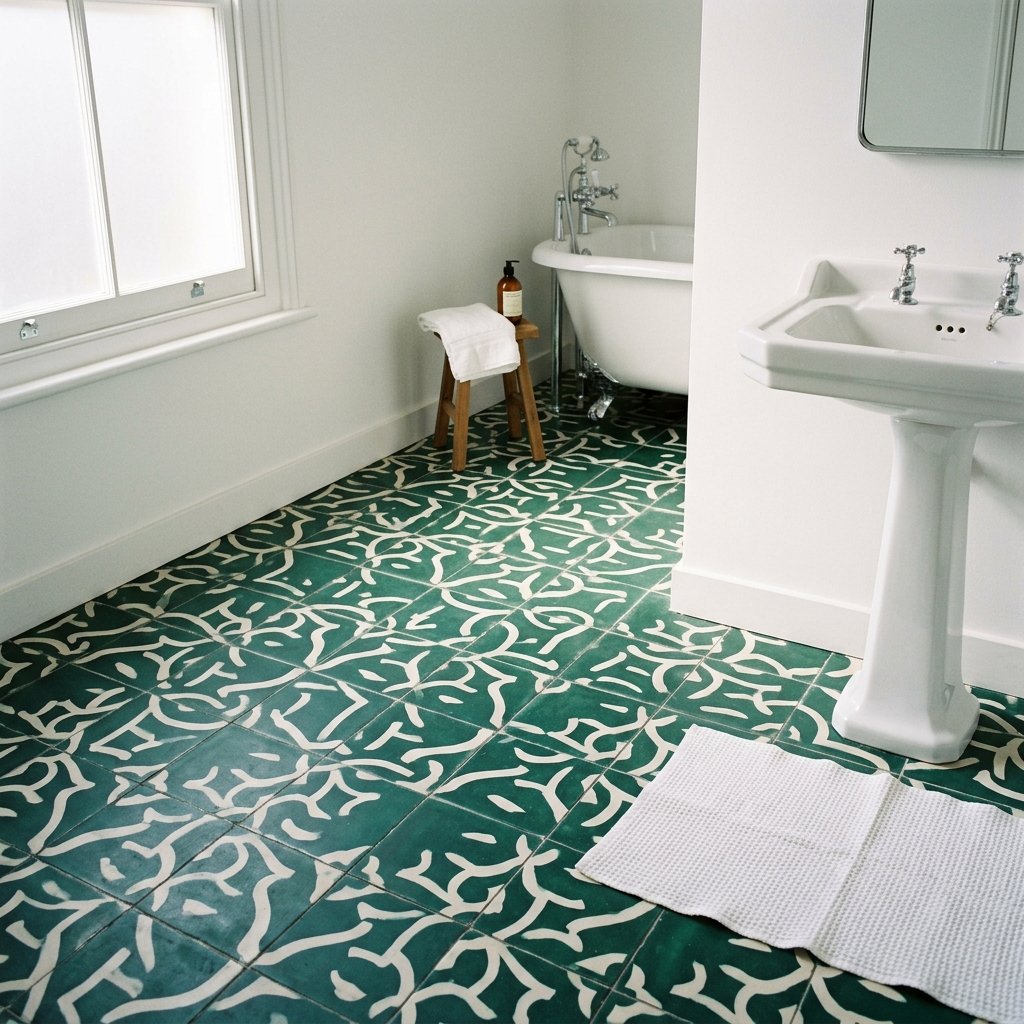 30 Bathroom Flooring Ideas That Bring Fresh Life to Any Space 23 Bold Color Flooring Ideas