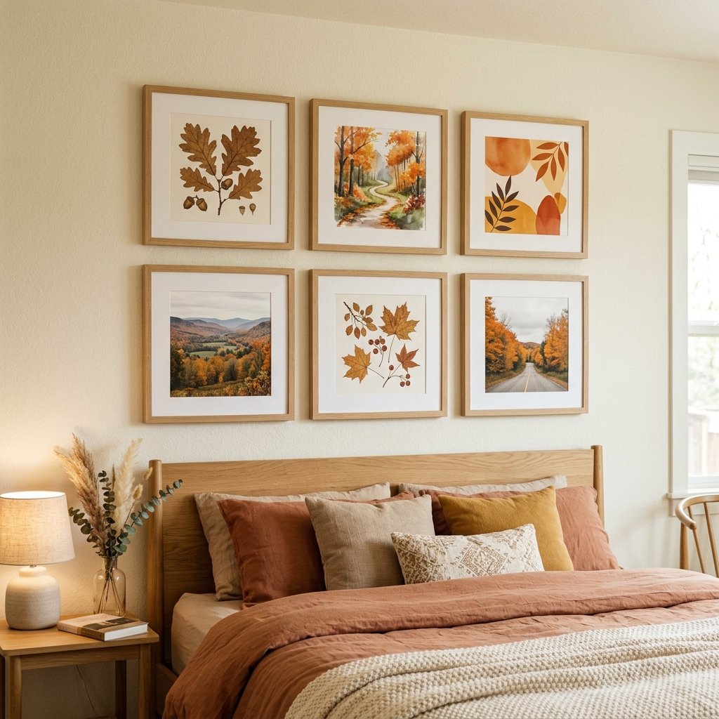 30 Aesthetic Fall Bedroom Ideas for a Cozy Autumn Vibe 6 Fall Inspired Wall Art Ideas