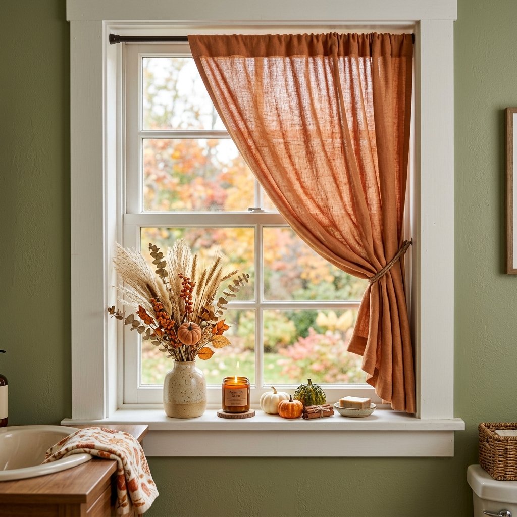 30 Fall Themed Bathroom Ideas: A Complete Guide to Cozy Autumn Style 29 Fall Themed Bathroom Window Decor Ideas
