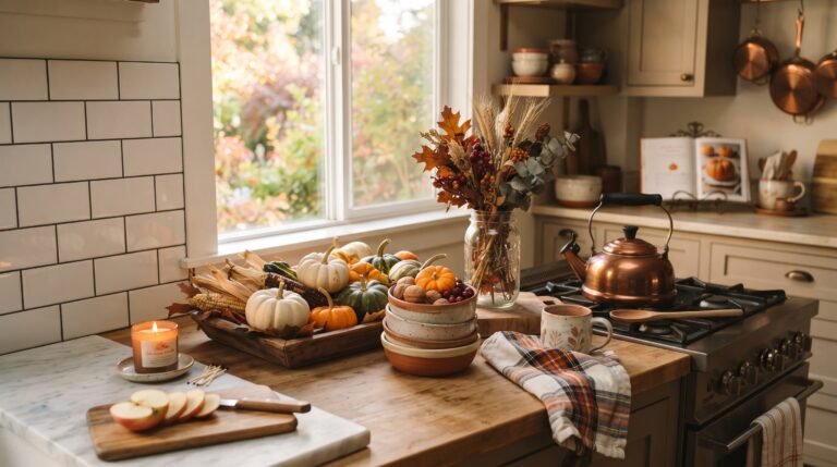 fall kitchen countertop decor