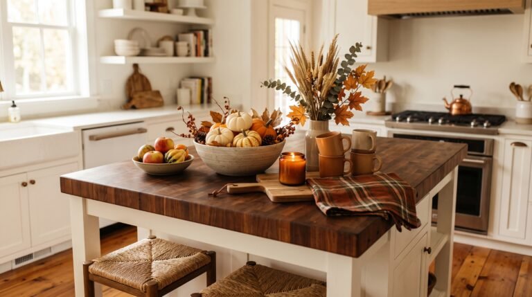 fall kitchen island decor
