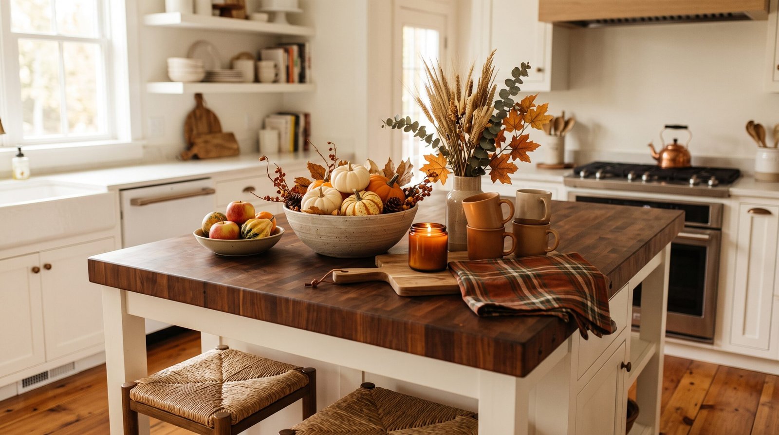fall kitchen island decor
