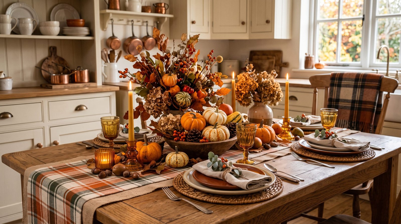 fall kitchen table decor