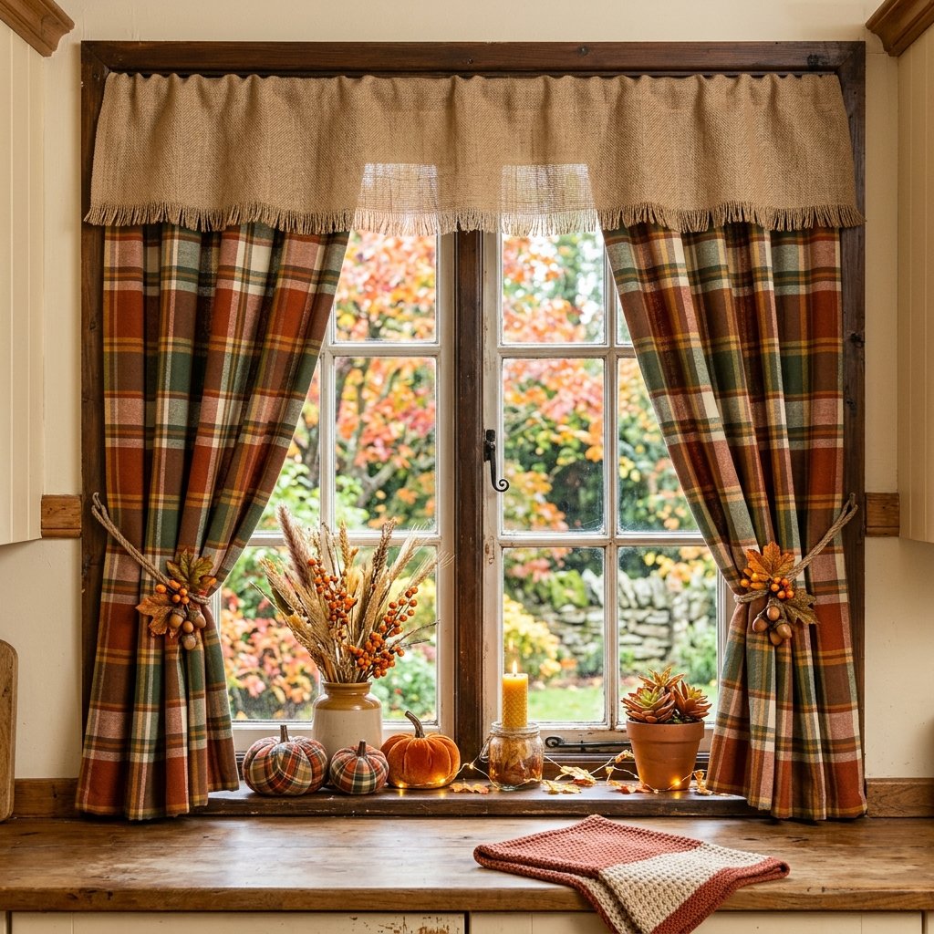 30 Fall Kitchen Window Decor Ideas That Feel Cozy & Bright 15 Fall Kitchen Window Decor Curtain Ideas