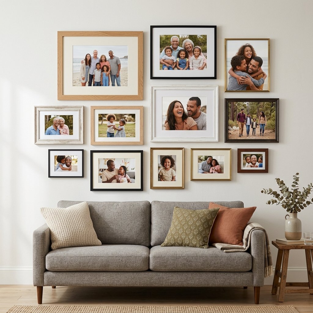30 Living Room Wall Decor Ideas for Every Style and Space 29 Wall Decor with Family Photos Ideas