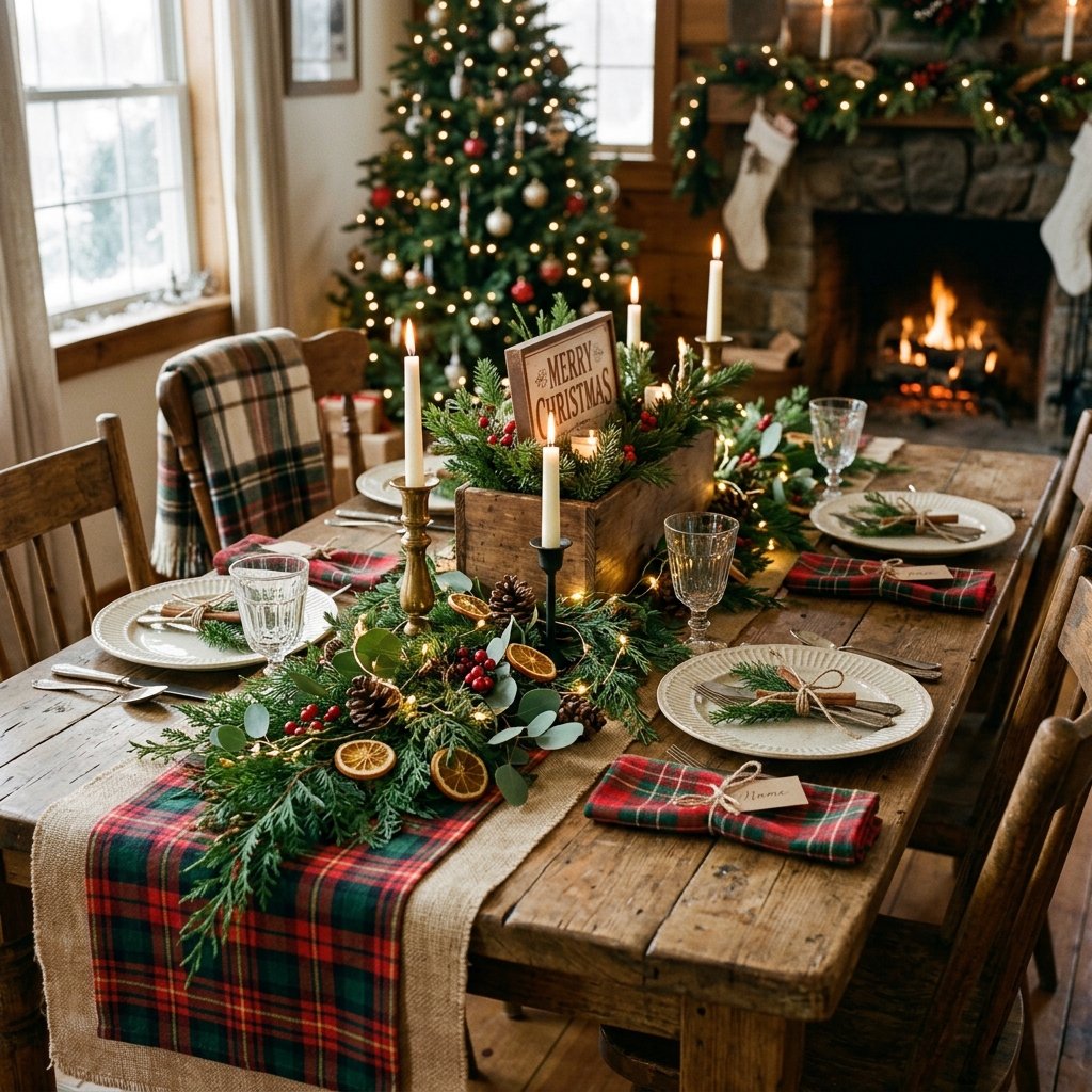 30 Christmas Table Decor Ideas to Make Your Holiday Table Shine 22 Christmas Table Decor Ideas for Farmhouse Style